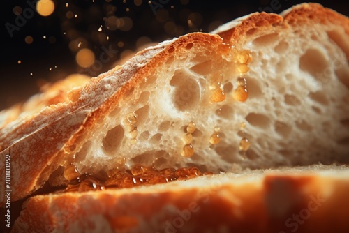 Sliced sourdough bread close-up. The concept for the development of mini-bakeries, enterprises for the production of bread and buns.