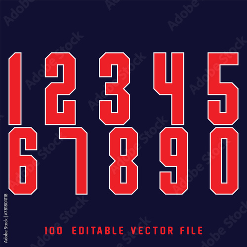 Number alphabet set, classic american, college style font. Uniform letter in black with a black outside contour line. Vintage sport font.For jersey, t-shirt, basketball, baseball, football. vector