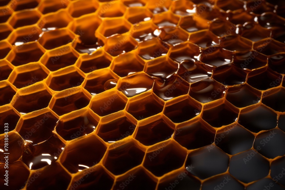 Honeycomb close up. Beekeeping development concept.
Honeycomb close up. Beekeeping development concept.