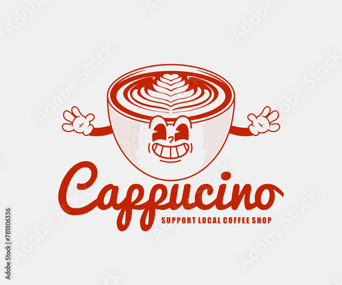 cartoon character of coffee time Graphic Design for T shirt Street Wear and Urban Style