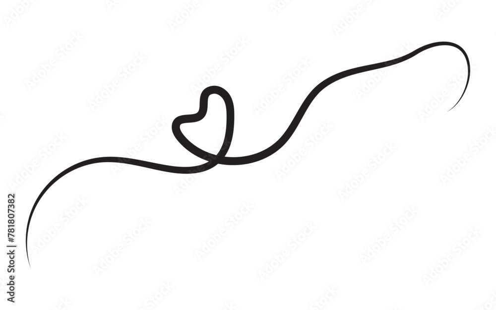 Squiggle and swirl line with a heart. Hand drawn calligraphic swirl. Swirly line doodle. 11:11 Squiggle and swirl line with a heart. Hand drawn calligraphic swirl. Swirly line doodle. 11:11