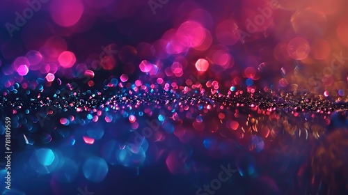 Abstract glowing particles sparkling on vintage lights background photo