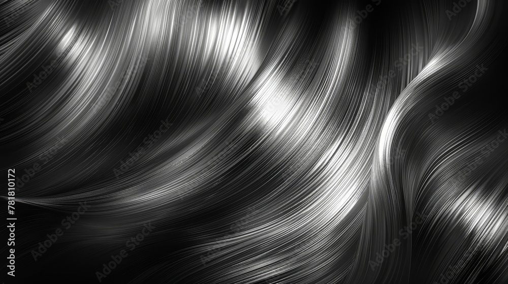 A monochrome image of a polished metal surface exhibiting an extended, undulating design at its peak A monochrome image of a polished metal surface exhibiting an extended, undulating design at its peak