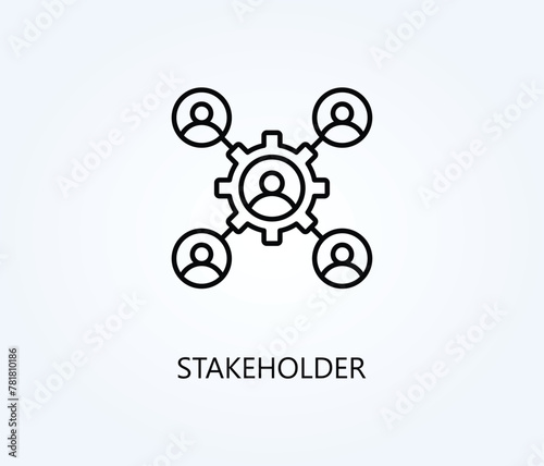 Stakeholder vector, icon or logo sign symbol illustration.