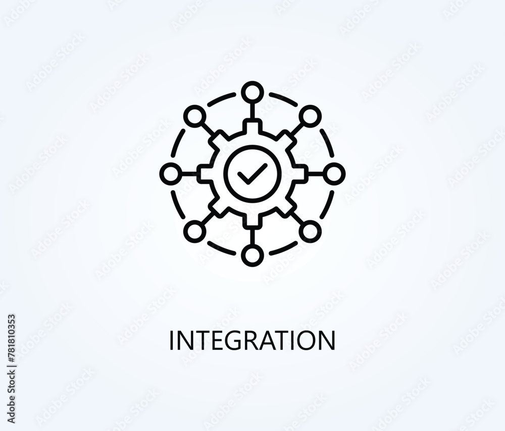 Εκτύπωση καμβά Integration vector, icon or logo sign symbol illustration.