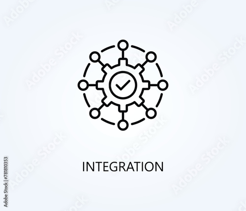 Integration vector, icon or logo sign symbol illustration.