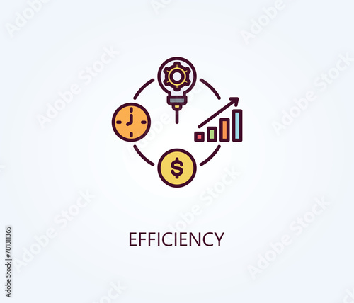 Efficiency vector, icon or logo sign symbol illustration.
