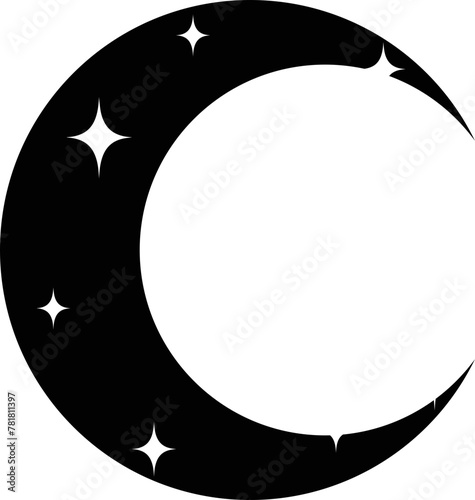 moon sparkle lunar cosmos outline vector
