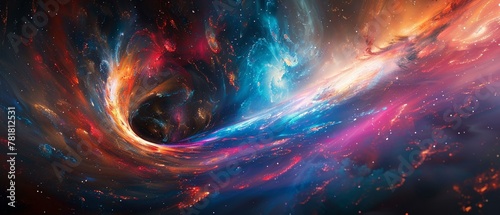 Time-space continuum depicted, a warp background where colors collide