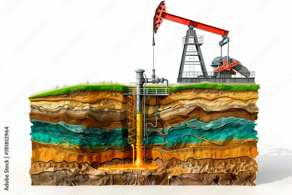 Schematic abstract cut geological structure of earth layers with ...