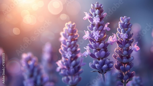   A tight shot of a cluster of purple blooms against a backdrop of softly blurred lights, with a hazy bokeh of light in the distance