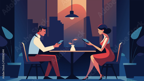 A romantic dinner for two turns into a sweet exchange of digital love letters as the couple uses their phones to write and send heartfelt