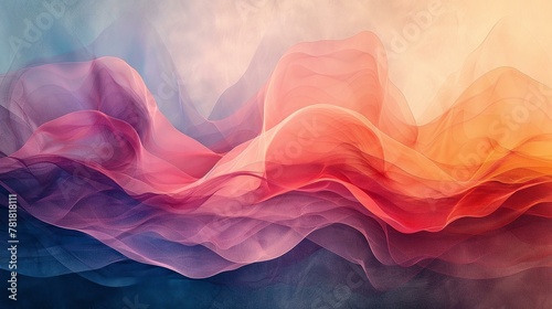 Abstract gradient fusion, where Vorticist angles meet the calm of a pastel palette photo
