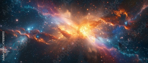 A cosmic burst of color  signaling the majestic leap through hyperspace