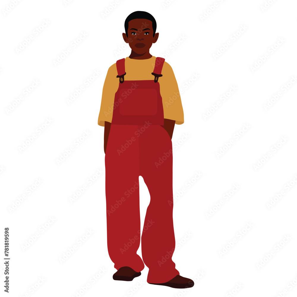 Young stylish black boy in elegant style vector Young stylish black boy in elegant style vector