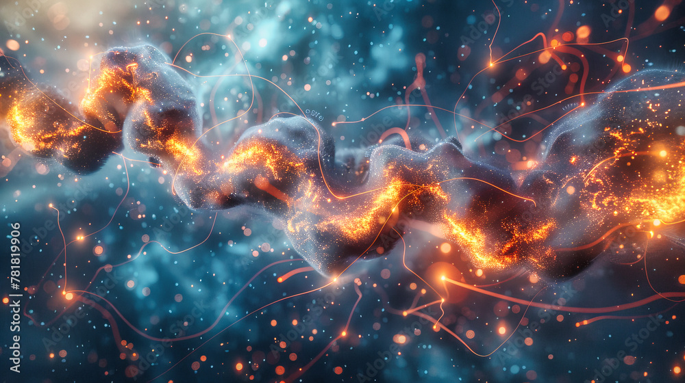 Mystical Nebula and Cosmic Energy, Abstract Astronomy Concept, Glowing Blue Space and Starry Sky Background Mystical Nebula and Cosmic Energy, Abstract Astronomy Concept, Glowing Blue Space and Starry Sky Background
