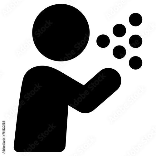 sneeze icon, simple vector design
