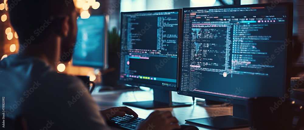 Programmers Developing Code in Office Programmers Developing Code in Office