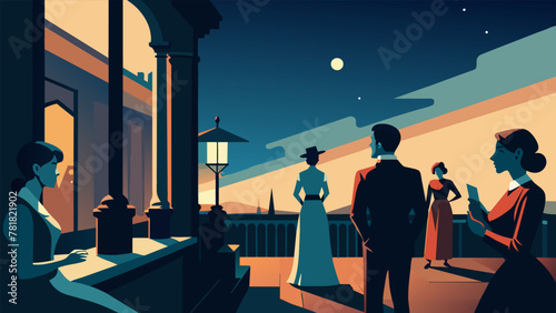 The evening arrived bringing with it a gentle cool breeze and dim lighting. The group had moved outside continuing their conversation as the
