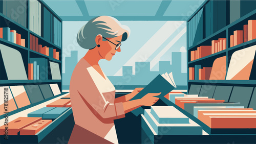 With a nostalgic smile a middleaged woman carefully searches through the eclectic mix of records in the old record store pausing to admire each