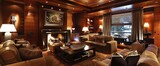 Luxury Den and Living Room with fireplace