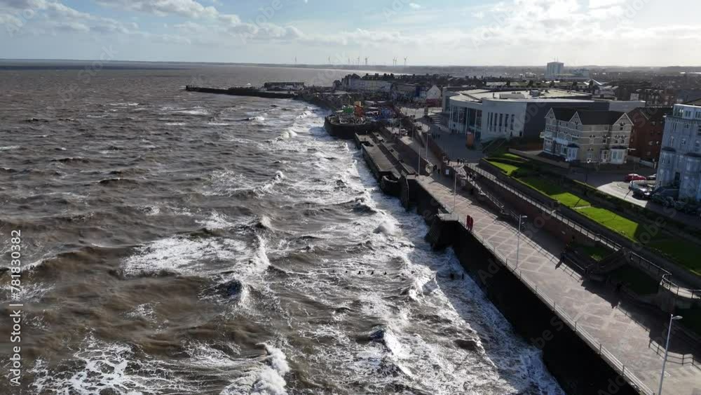 Bridlington Seaside Town Yorkshire UK drone,aerial 4K footage