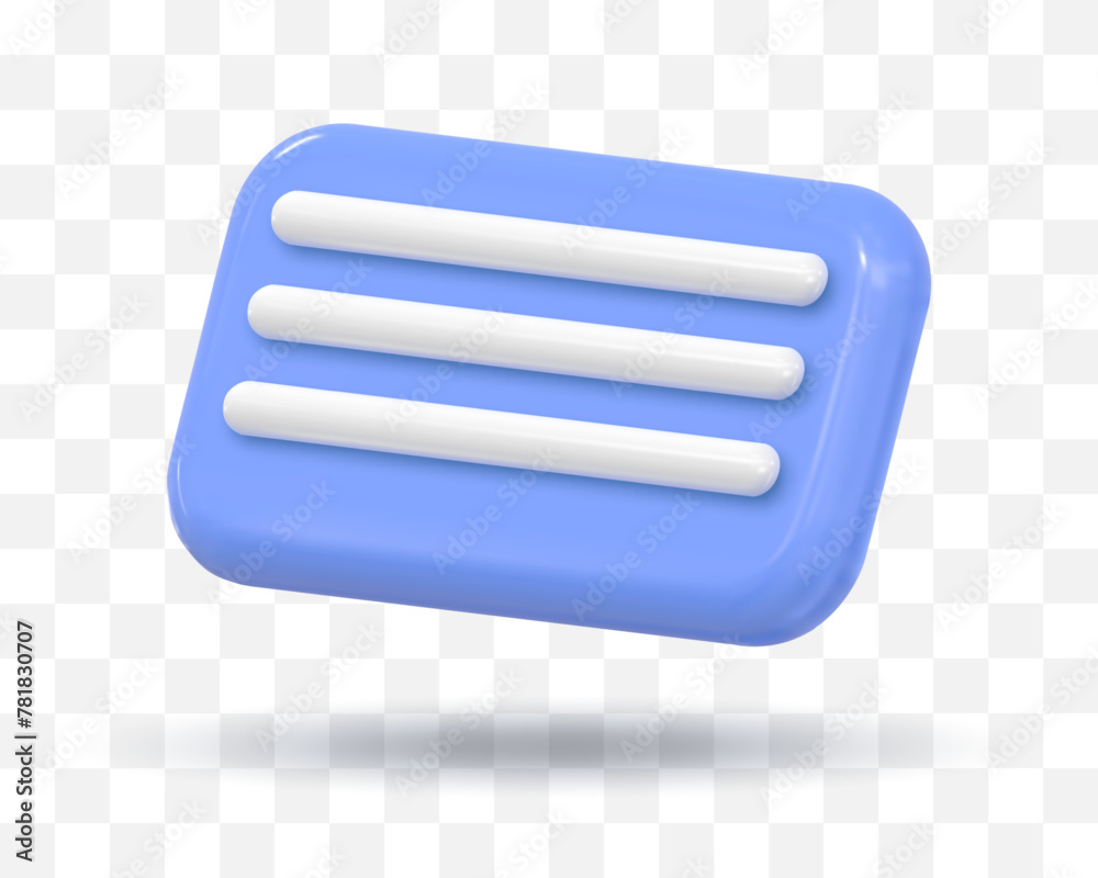 3D Icons isolated text message illustration 3D Icons isolated text message illustration