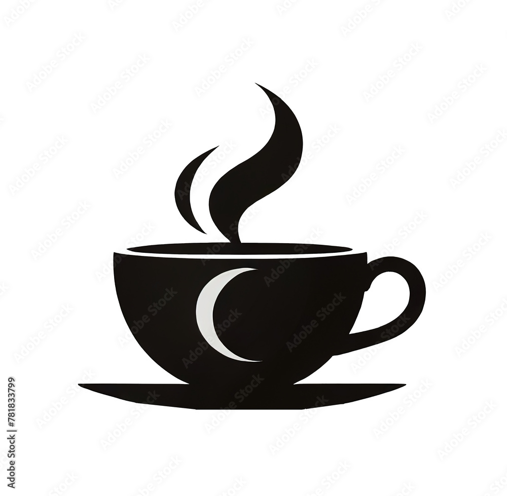 Graphic logo for coffee or tea. Logo, steam and smoke. Vector illustration, isolated on white background. Graphic logo for coffee or tea. Logo, steam and smoke. Vector illustration, isolated on white background.