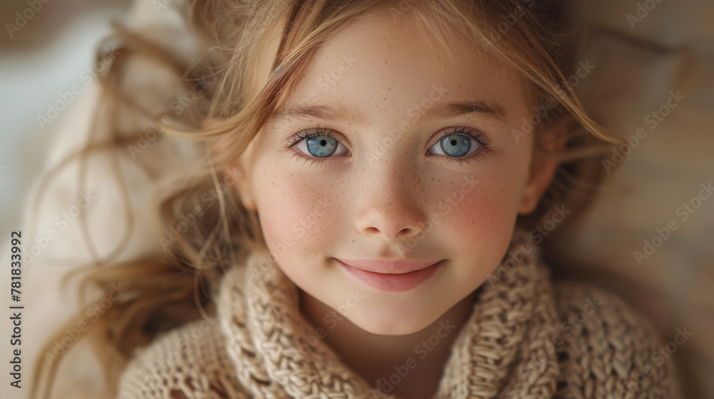 Happy little girl, studio shot. Happy little girl, studio shot.