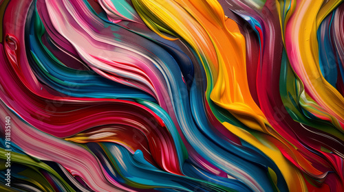 Waves of paint ribbons intertwining  creating a tapestry of color and motion 