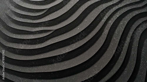 Wallpaper Mural Futuristic waves in black and white, abstract dark background Torontodigital.ca