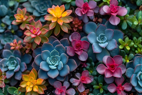colourful succulent plants background 