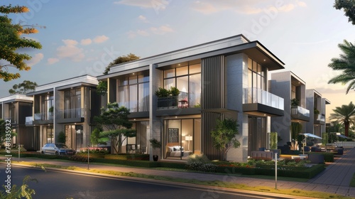 Design twin villas with flexible floor plans, allowing residents to customize their living spaces according to their needs and preferences  photo
