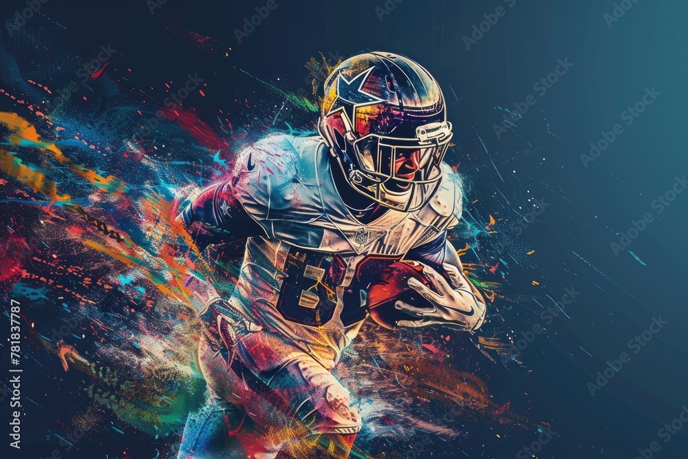 Fototapeta premium Abstract american football player 
