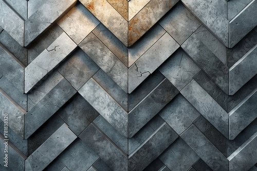Herringbone Tiles arranged to create a Concrete wall. Semigloss  Futuristic Background
