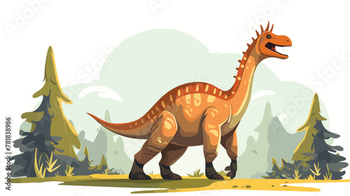 Parasaurolophus standing and smiling illustration 2