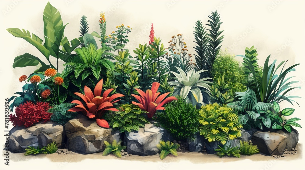 Fototapeta premium plants on a neutral background