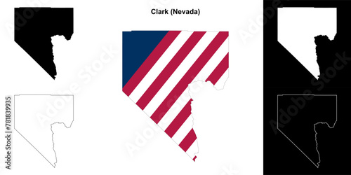 Clark County (Nevada) outline map set photo