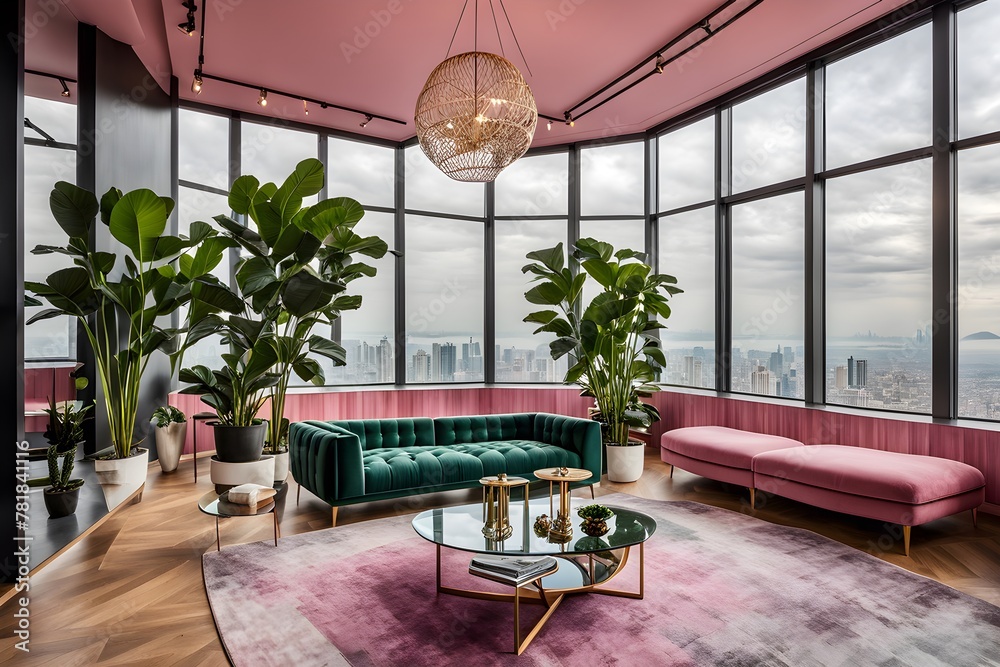 Curated visual reference: Fresh Look at Luxurious Skyline Retreat Skyscraper Penthouse With Baroque Wallpaper