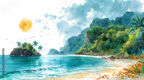 Explore the tropical paradise of deserted islands where cartoon little animals discover hidden coves and sandy shores.