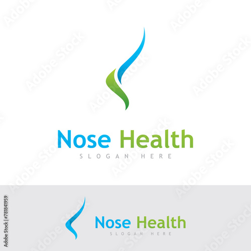Nose Health logo vector, Nose icon illustration design template