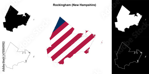 Rockingham County (New Hamshire) outline map set photo