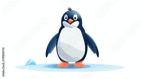 Penguin 2d flat cartoon vactor illustration isolate