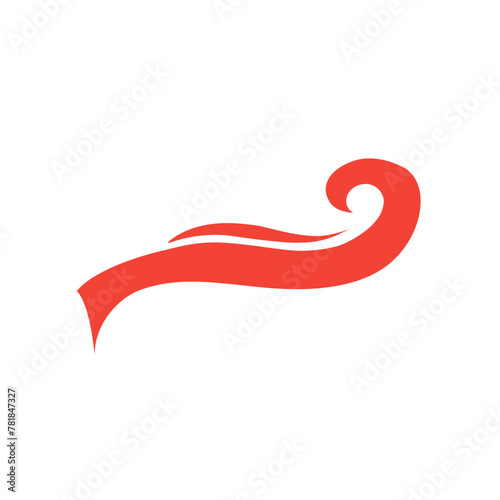 red swish swirl shape