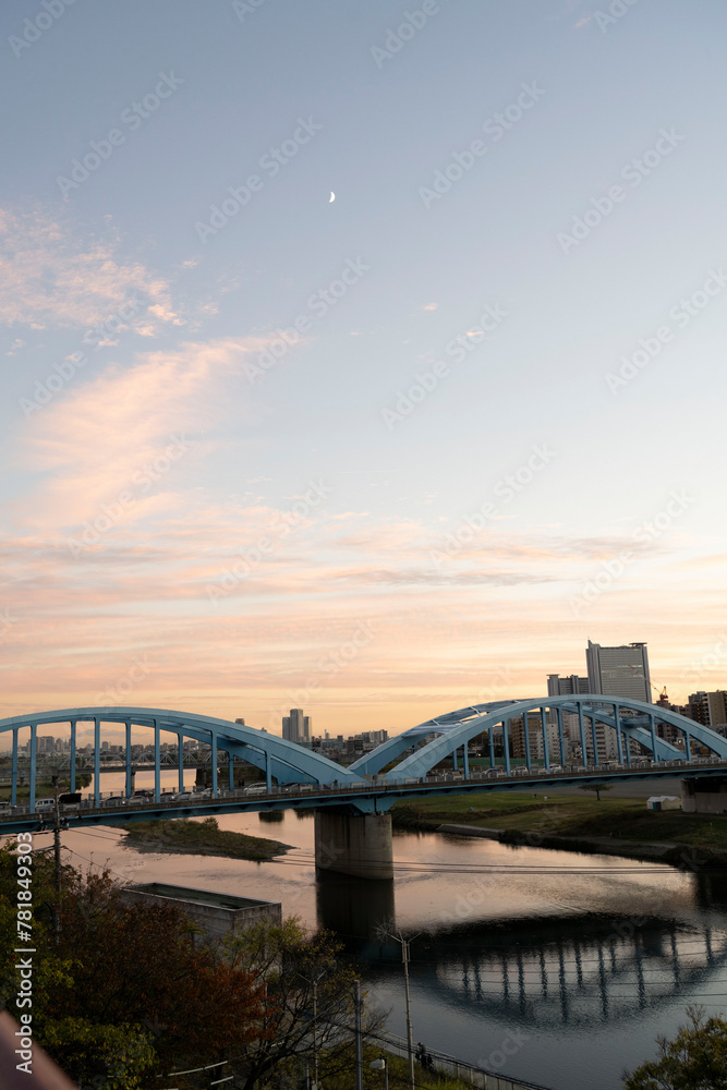 Naklejka premium 丸子橋の夕暮れ