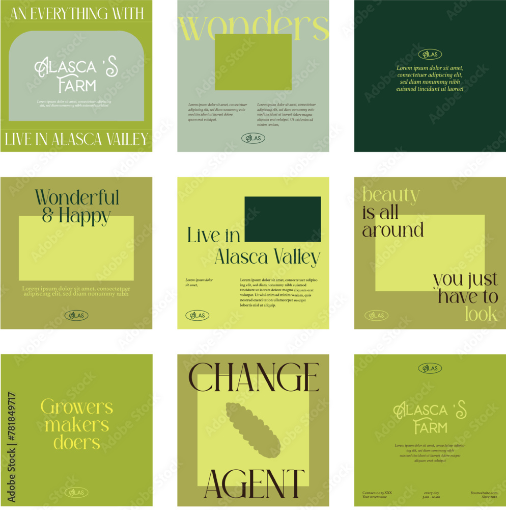 Fototapeta premium Farmer Social Media Post Templates