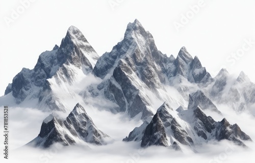 Snowy mountains Isolate on white background © eartist85