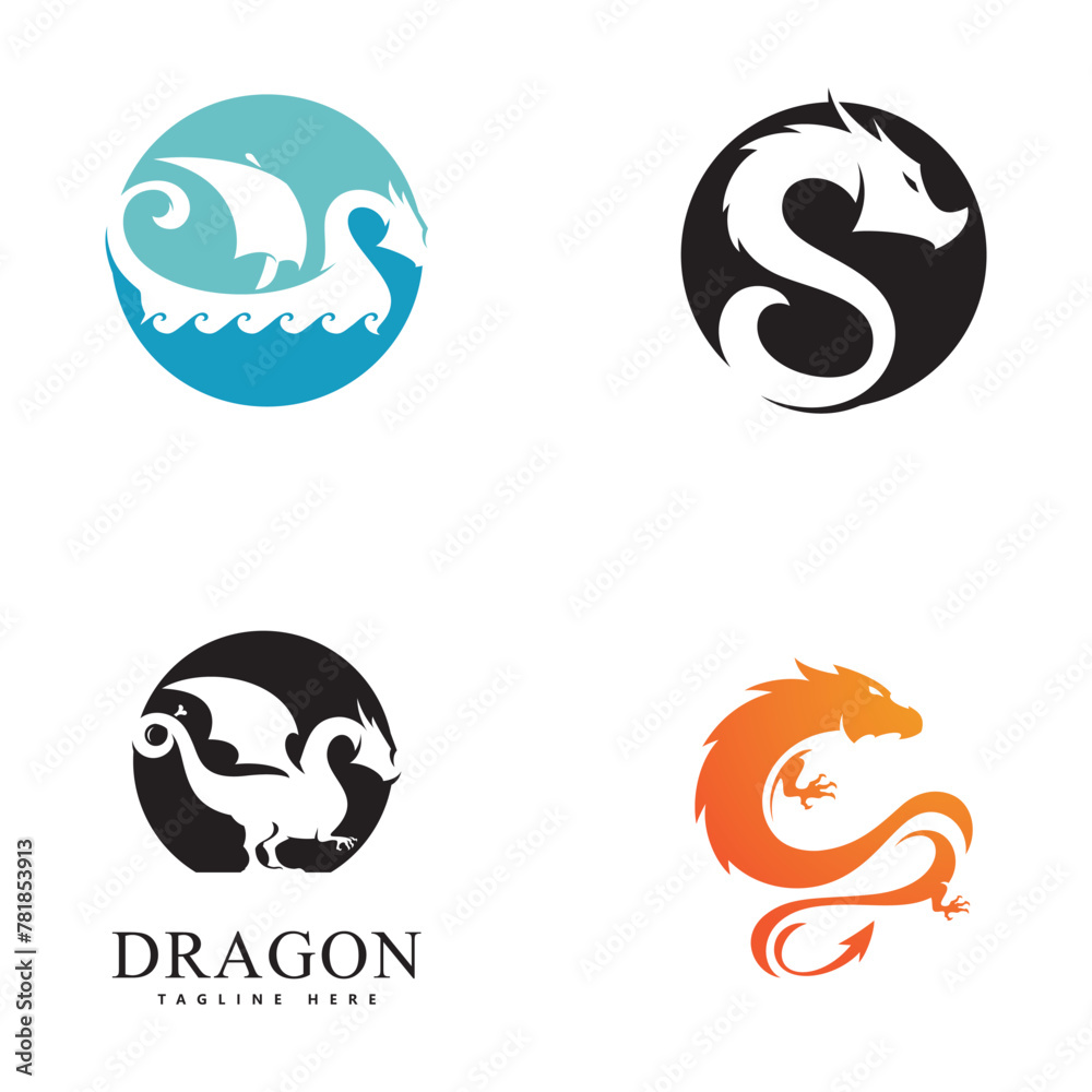 Dragon vector icon illustration Dragon vector icon illustration