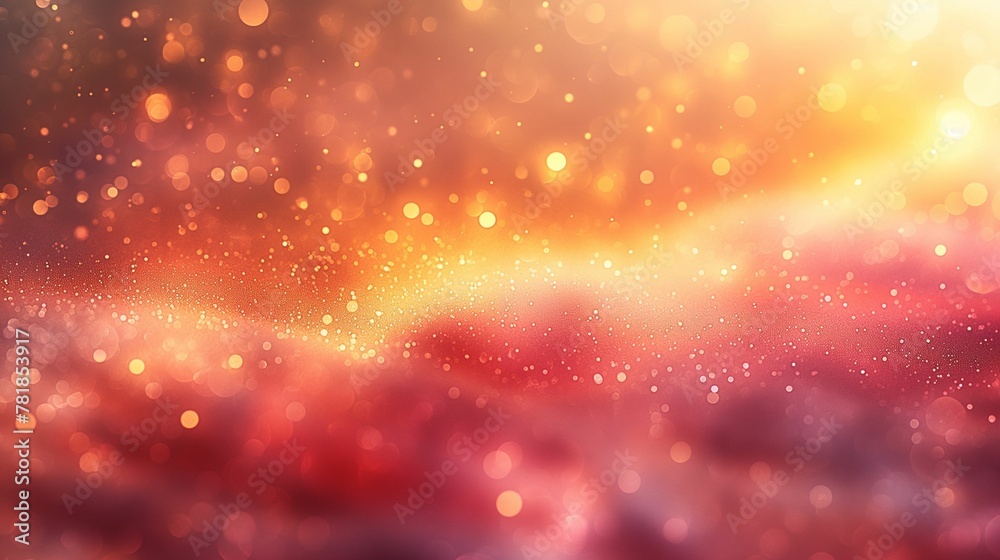 Warm Glowing Bokeh, Festive Red and Orange, Abstract Holiday Background