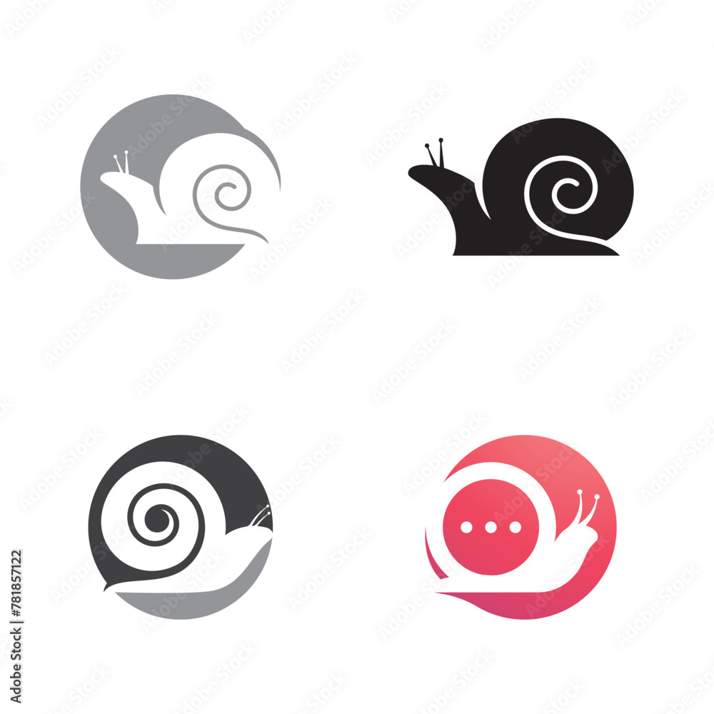 Obraz premium Snails logo vector on white background